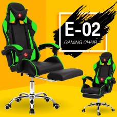 B&G เก้าอี้เล่นเกม เก้าอี้เกมมิ่ง เก้าอี้คอเกม Raching Gaming Chair รุ่น E-02 (Green)